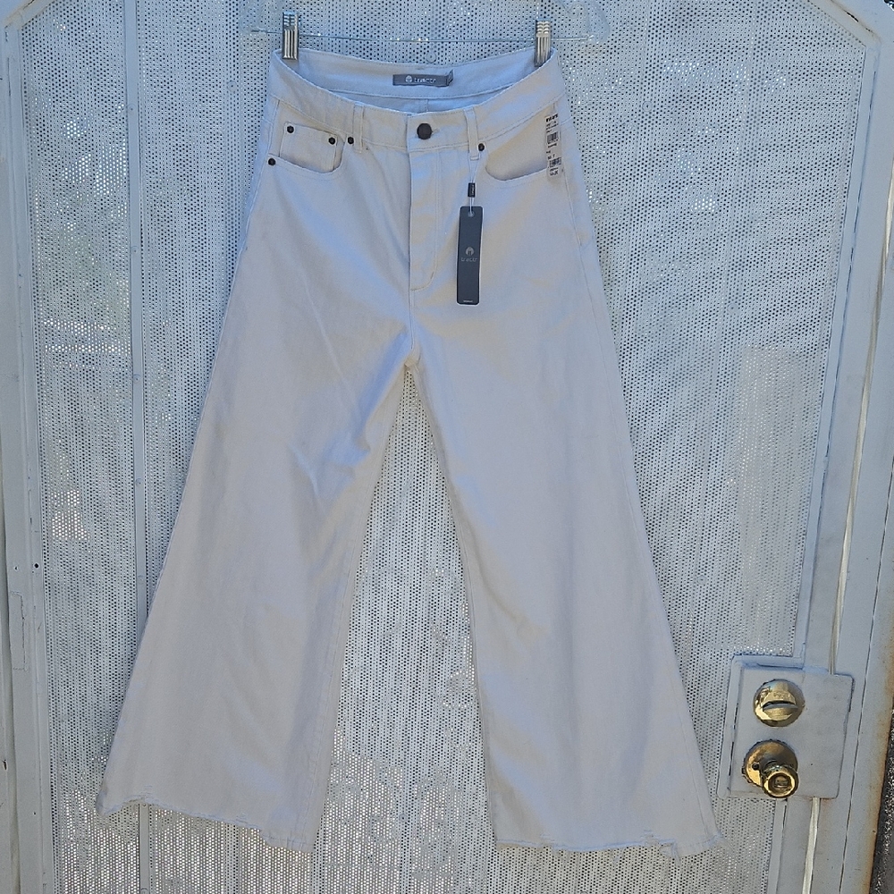 Tractr Light Beige Flare Jeans